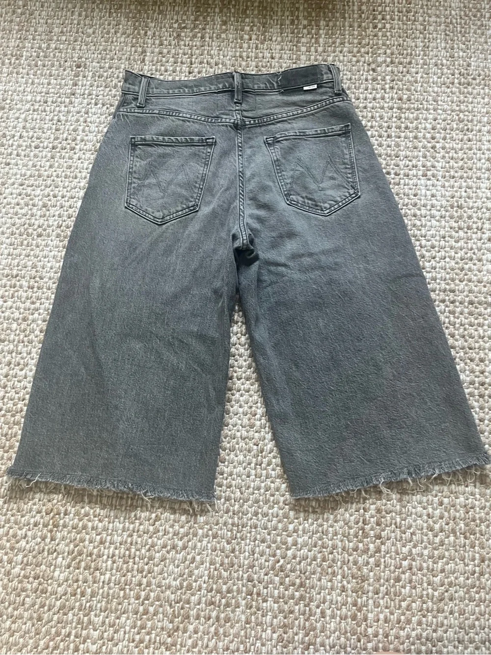 MOTHER The Whole Lot Zip Twist Fray shorts, bait and switch wash